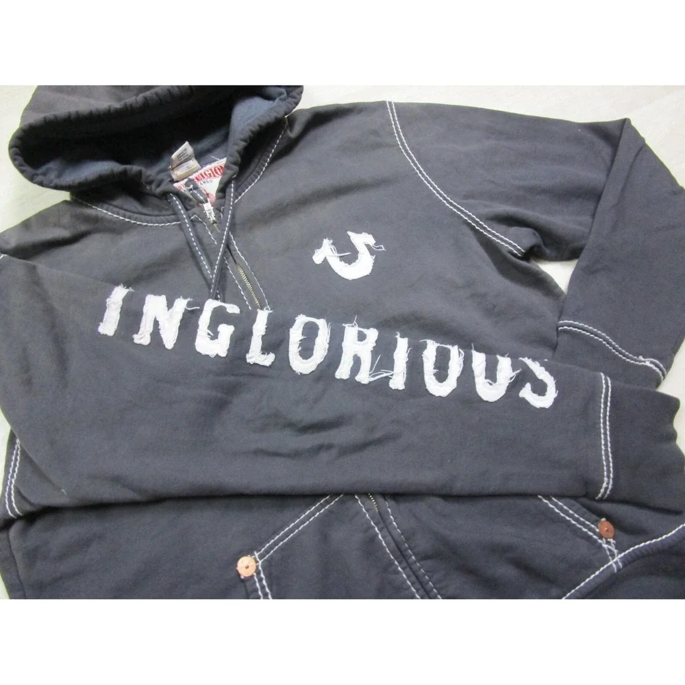 True Religion Men's Big T Hoodie‎ 3XL Full Zip Vintage Y2K 